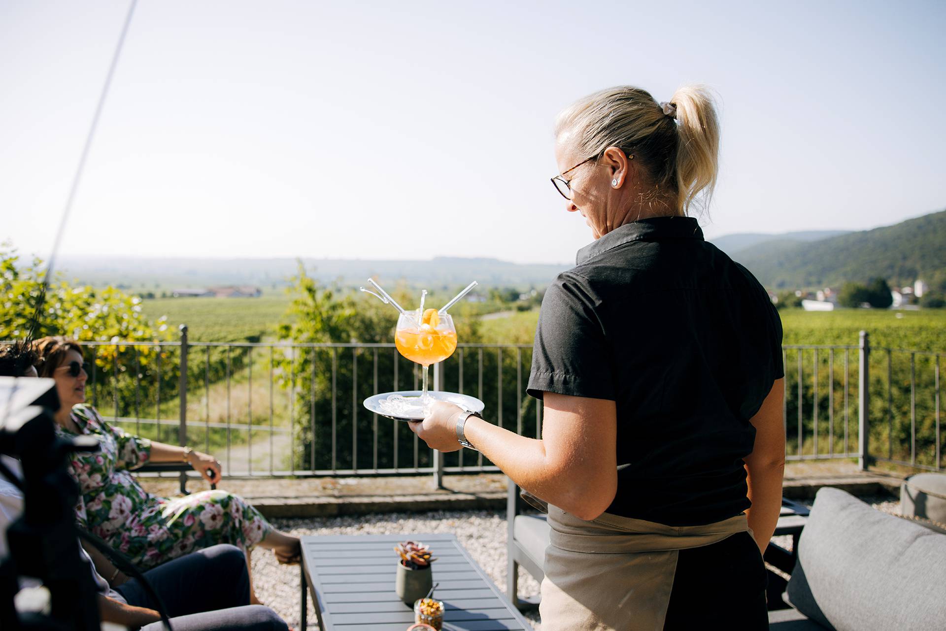 Terrace with panorama Leinsweiler Hof